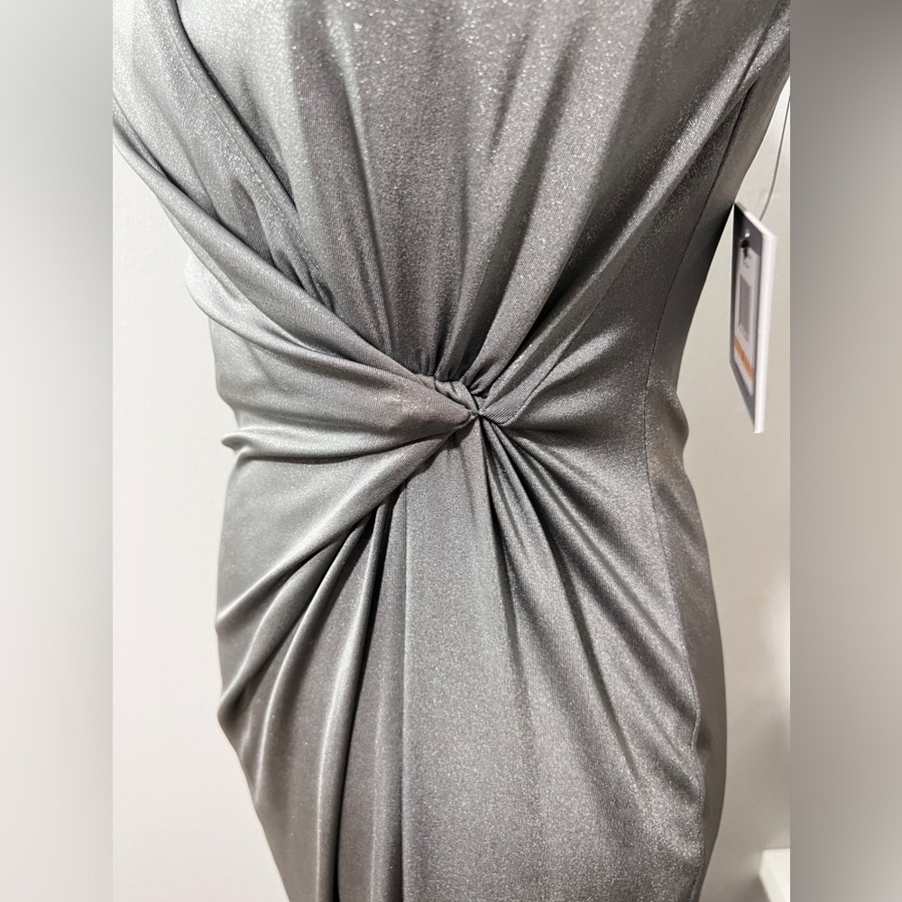 Marc New York Andrew Marc Silver Faux Wrap Dress Size 2 NWT - Picture 5 of 15